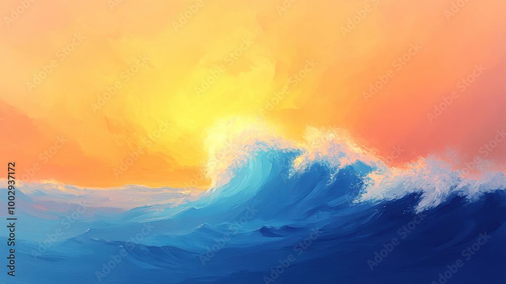 Fototapeta premium Ocean Wave Abstract Painting