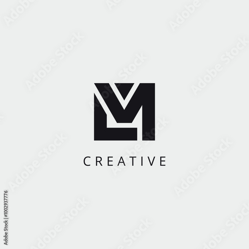 LM ML Modern Unique Letter Line Logo Design. Initial Vector Template.