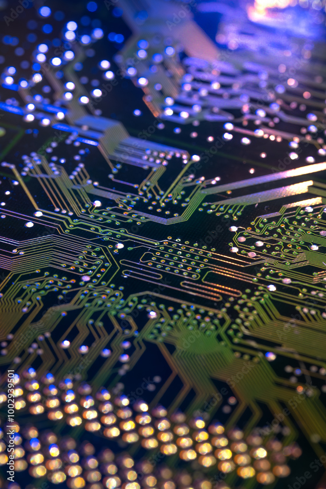 Obraz premium Background with a printed circuit board. The concept of modern technologies.