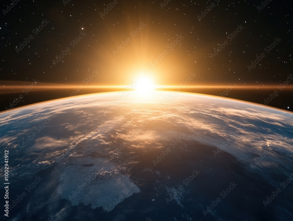 A breathtaking view of Earth at sunrise, showcasing vibrant colors and the beauty of our planet against a starry backdrop. A breathtaking view of Earth at sunrise, showcasing vibrant colors and the beauty of our planet against a starry backdrop.