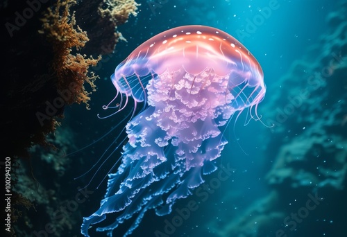 Graceful Jellyfish Illuminating the Mysterious Underwater World