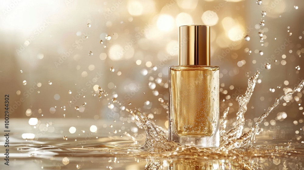 Glossy Cosmetic Bottle with Splash Effect Glossy Cosmetic Bottle with Splash Effect