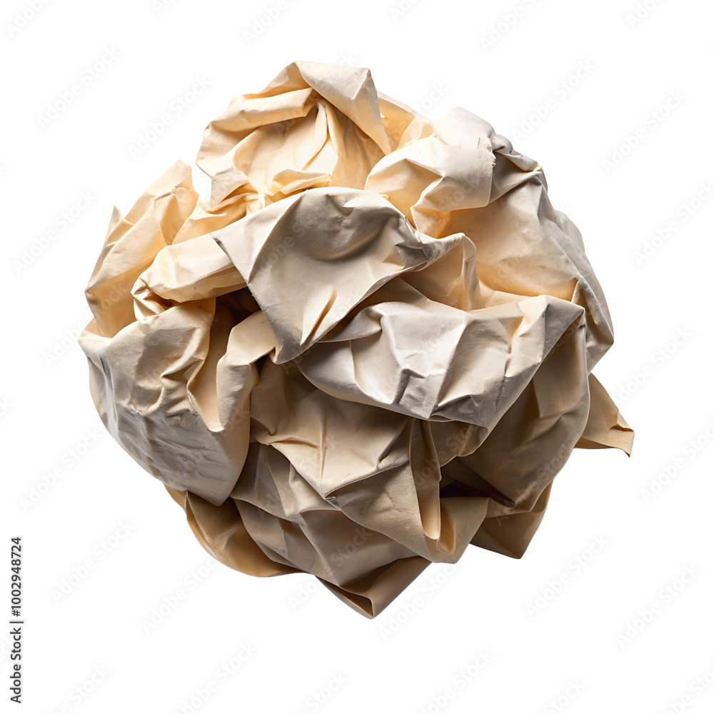 Crumpled Paper Piece On Transparent Background Crumpled Paper Piece On Transparent Background