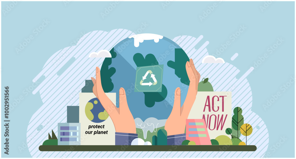 Climate change. Save the planet. Vector illustration Embracing sustainability is crucial for addressing challenges global warming We need to take meaningful steps to change climate patterns Climate change. Save the planet. Vector illustration Embracing sustainability is crucial for addressing challenges global warming We need to take meaningful steps to change climate patterns