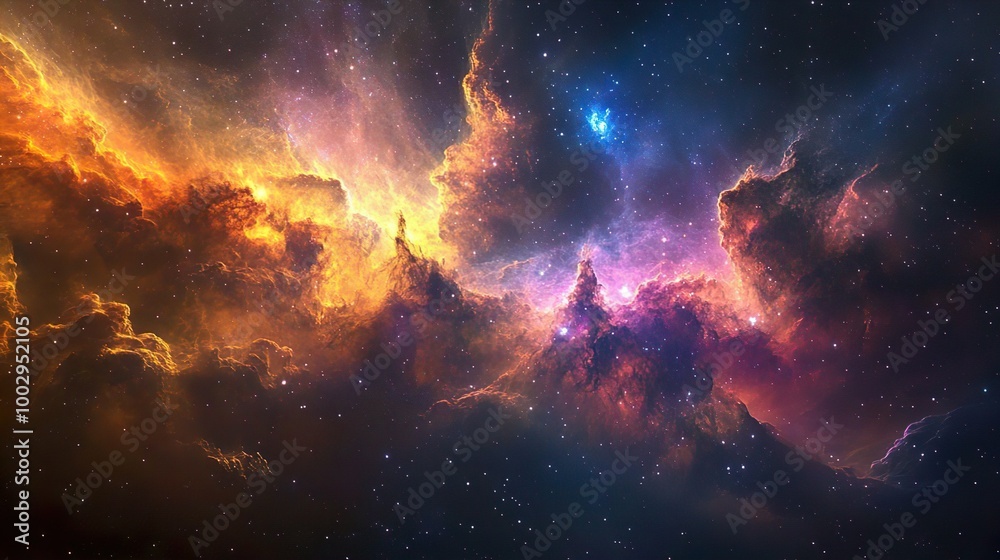 Fototapeta premium Mesmerizing 4K Desktop Background with Vivid and Colorful Nebula Images
