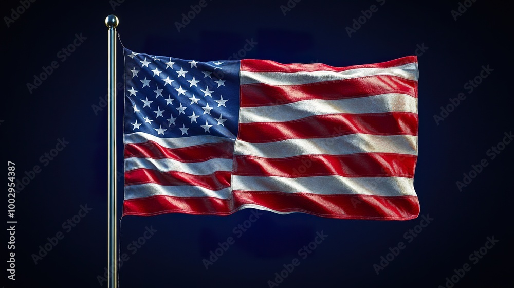 Obraz premium USA National Flag Close-up with Detailed Stars and Stripes
