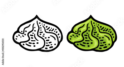 Wasabi. Side view. Vector color vintage engraving illustration. Isolated on white background