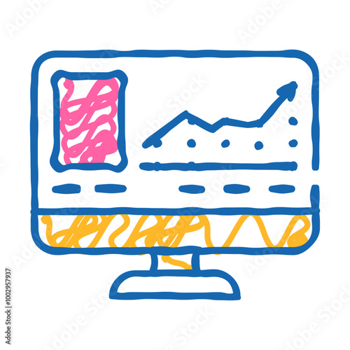 virtual auction doodle icon sketch vector. virtual auction sign. isolated symbol illustration