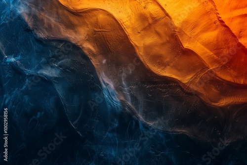 Wallpaper Mural A colorful, abstract painting with blue, orange, and yellow colors Torontodigital.ca