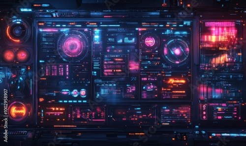 A collection of HUD frames, encapsulating futuristic modern user interface elements, control panels, high-tech screen digital hologram windows, gaming, Generative AI