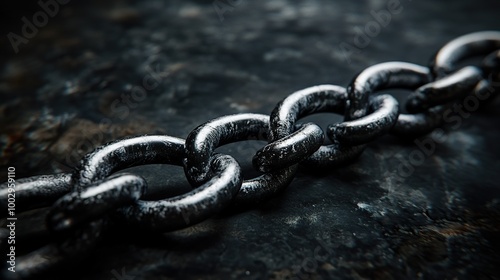 Chain Loop, Interlocking Links, Metal Texture