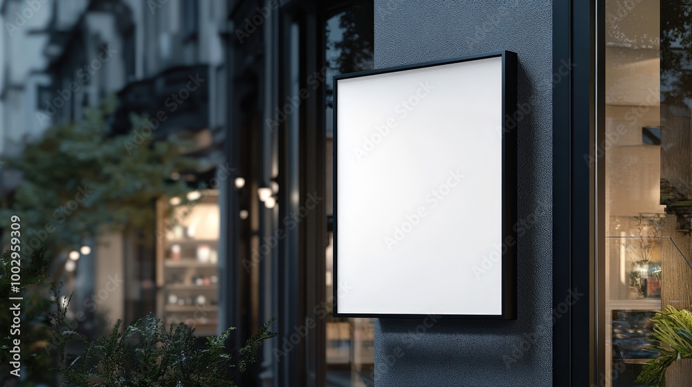 Sleek Contemporary Mockup Sign on Wall for Shop or Business Presentation Sleek Contemporary Mockup Sign on Wall for Shop or Business Presentation