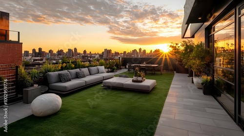 Minimalist Rooftop Terrace ...