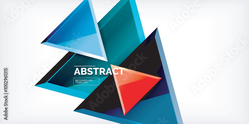 Abstract background - glossy triangles. Vector Illustration For Wallpaper, Banner, Background, Card, Book Illustration, landing page