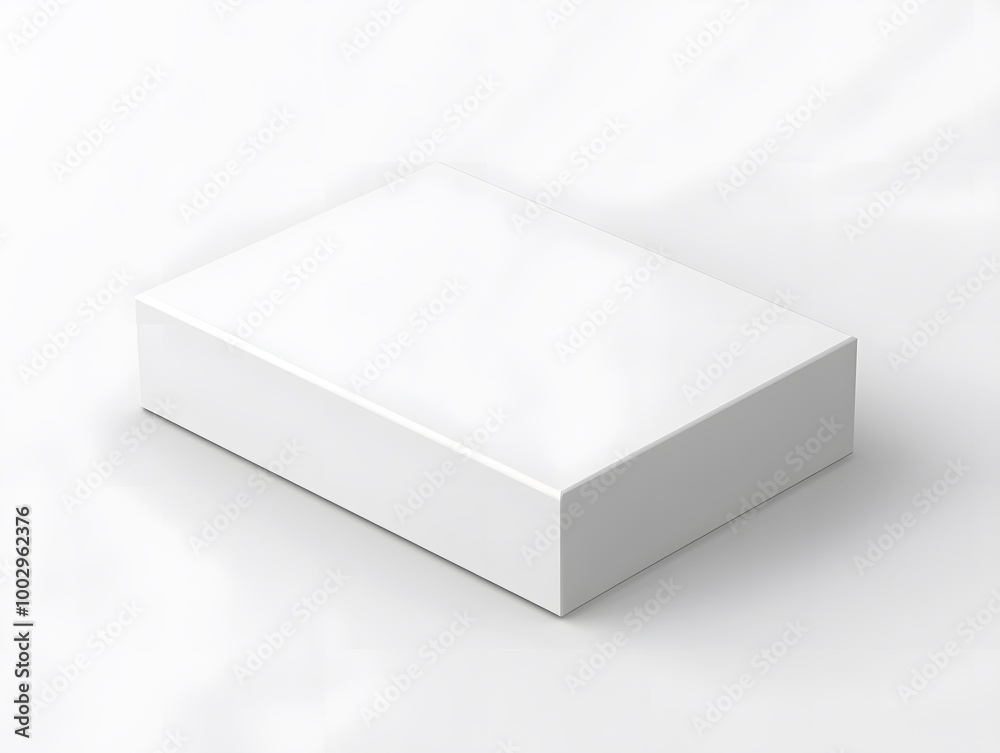 Clean Mockup of a Blank Packaging Box on White Background Clean Mockup of a Blank Packaging Box on White Background