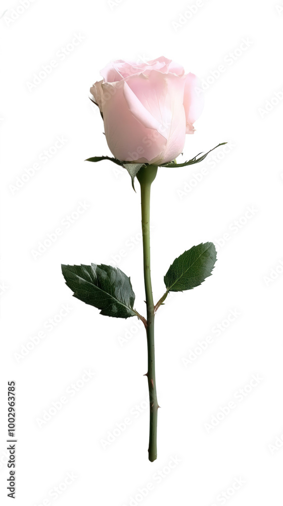 Single pink rose on transparent background Single pink rose on transparent background