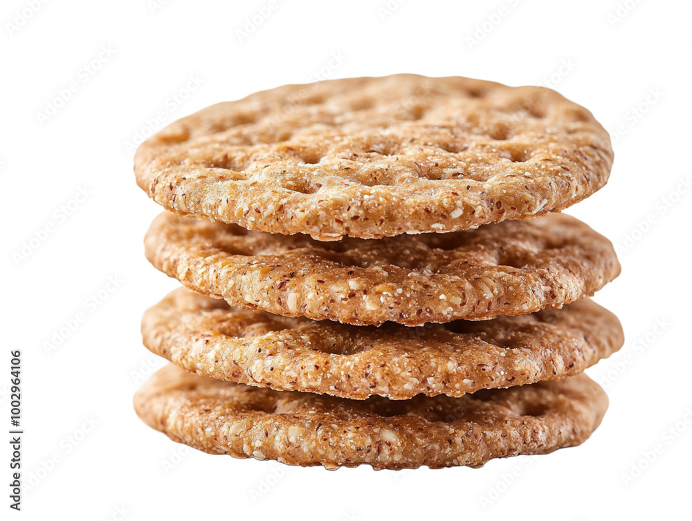 Fresh whole grain crackers isolated on transparent background Fresh whole grain crackers isolated on transparent background