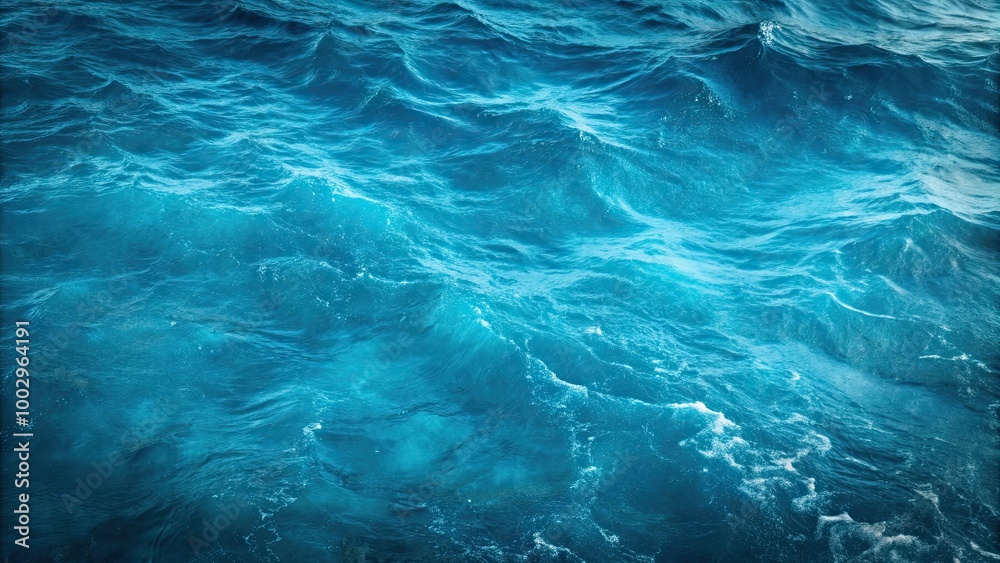Clear blue ocean water with rippling waves. Clear blue ocean water with rippling waves.