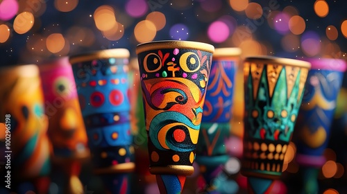 Colorful Party Slingers with Vibrant Patterns for Festive Decorations photo