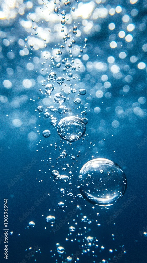 custom made wallpaper toronto digitalBlue background with bubbles, bubbles floating in the air, underwater view,...