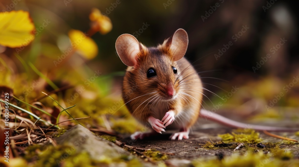 Mouse in a natural environment with vibrant colors. backgrounds of amazing animals in their natural habitat Mouse in a natural environment with vibrant colors. backgrounds of amazing animals in their natural habitat