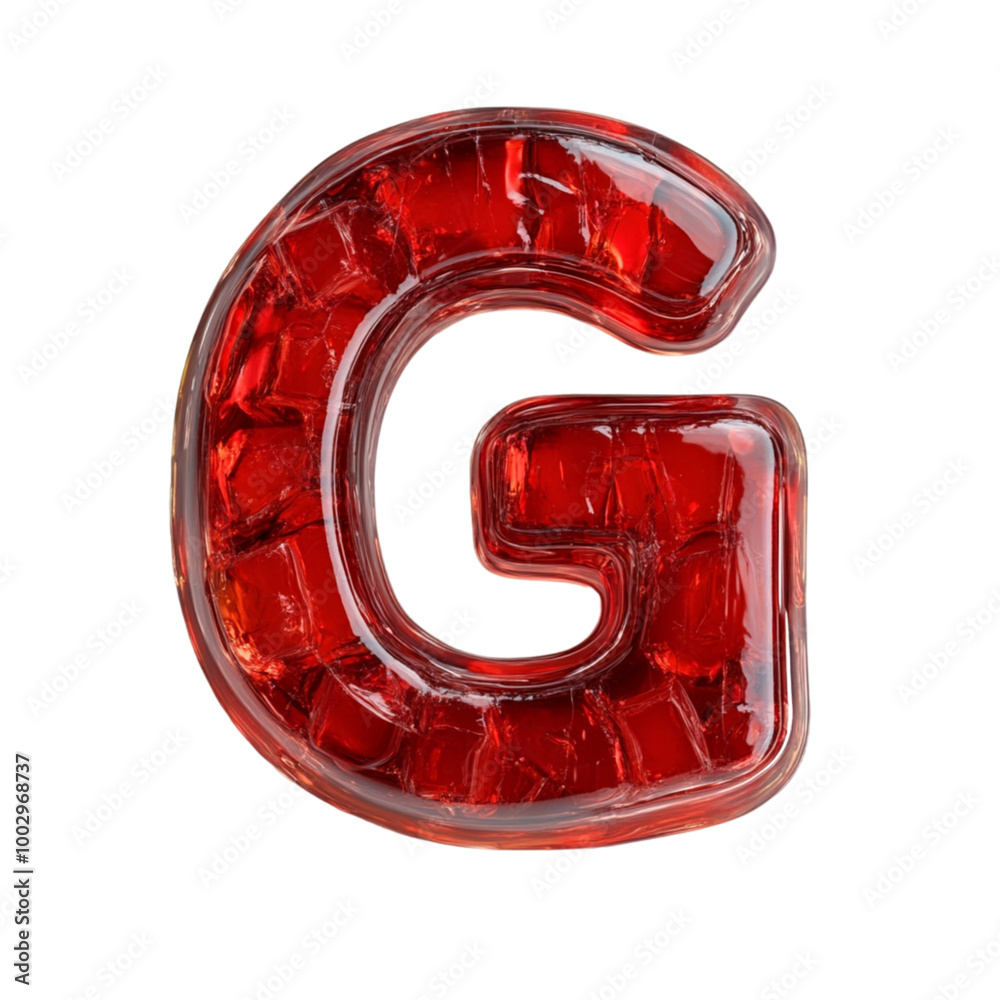 jelly trimmed into text G isolated on transparent background jelly trimmed into text G isolated on transparent background