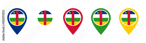 Central African Republic flag location icon set Free Download Central African Republic flag location icon set - GFXLoad