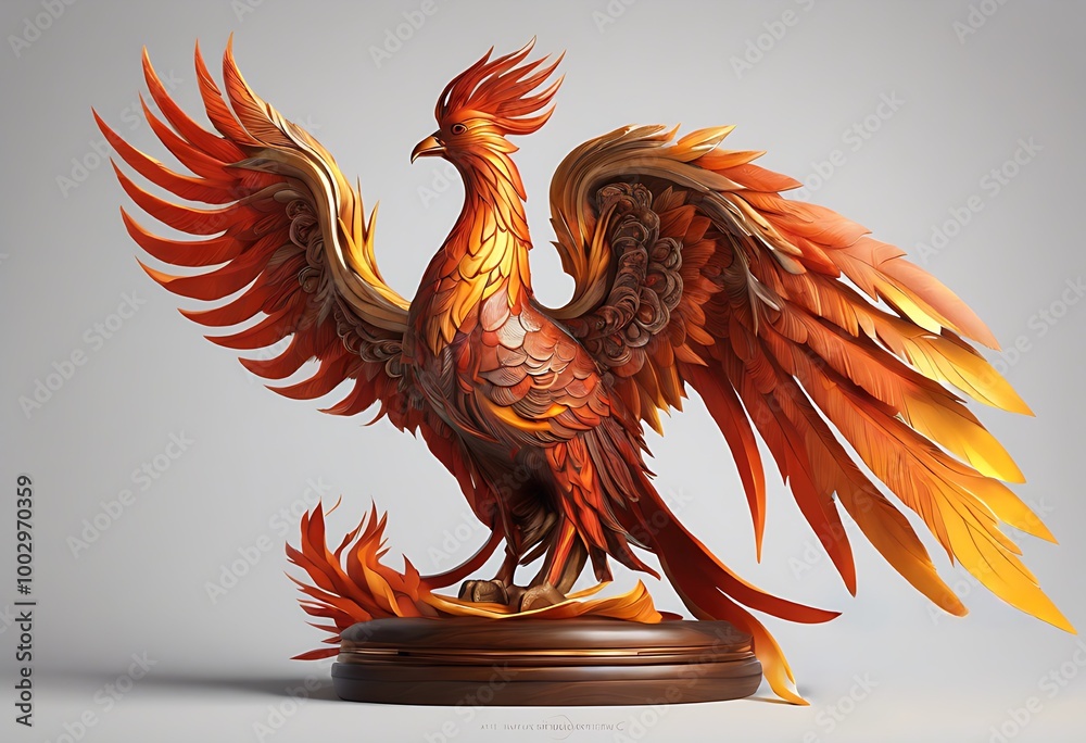 Obraz premium Sculptures Unique sculptures display ancient artistic ornaments. with memories, bird statue, phoenix bird