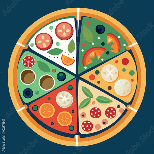 vector illustration of a pizza on white background