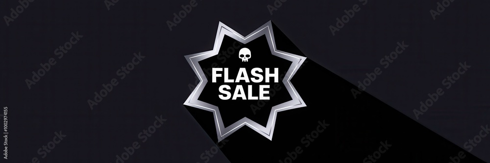 Halloween Flash Sale Banner Skull Icon - Urgent Seasonal Promotion Halloween Black Friday Discounts Halloween Flash Sale Banner Skull Icon - Urgent Seasonal Promotion Halloween Black Friday Discounts