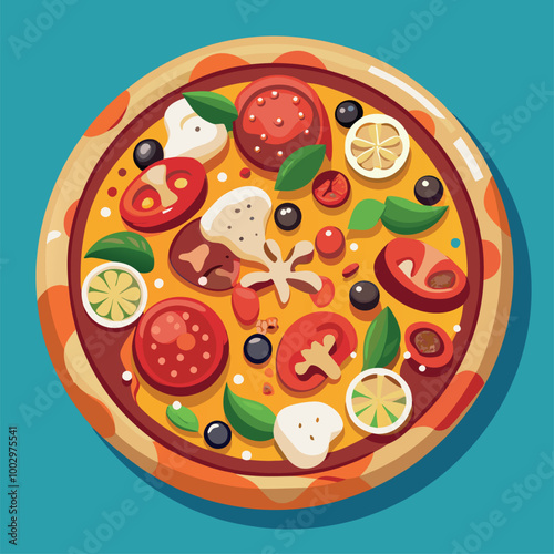 pizza with salami and cheese