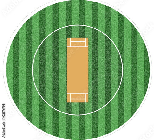 cricket ground featuring lush green grass and an orange-colored pitch in the center sports photography and sports lover