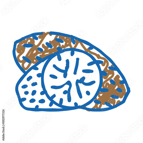 nutmeg spice doodle icon sketch vector. nutmeg spice sign. isolated symbol illustration