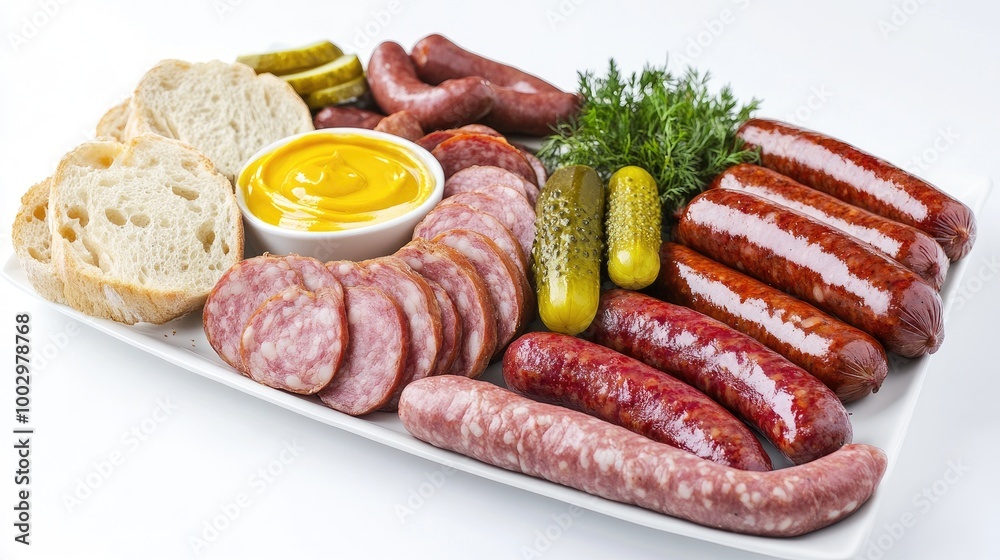 Gourmet Meat Platter with Pickles and Bread Gourmet Meat Platter with Pickles and Bread