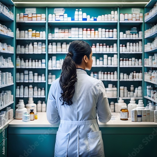 Pharmacist Preparing Medications in Pharmacy