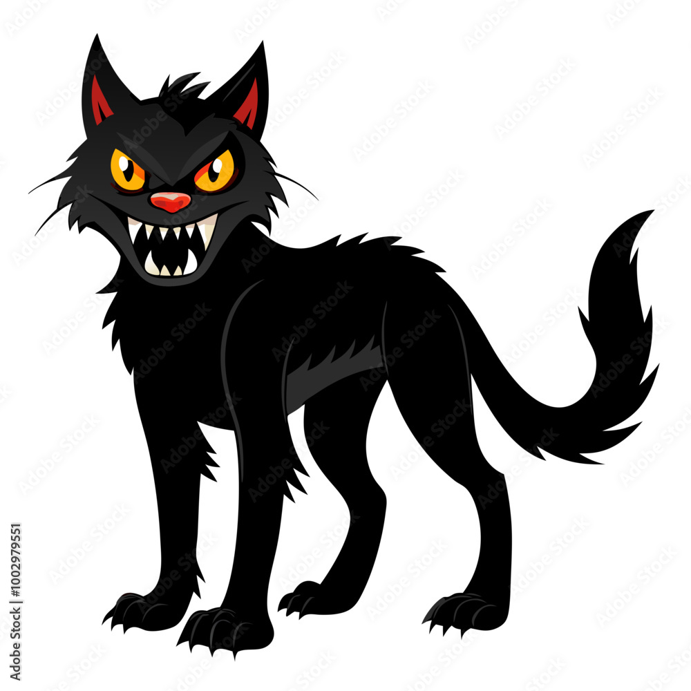 illustration of a horror cat, halloween cat vector, monster cat, scary cat, demon cat, ugly cat illustration of a horror cat, halloween cat vector, monster cat, scary cat, demon cat, ugly cat