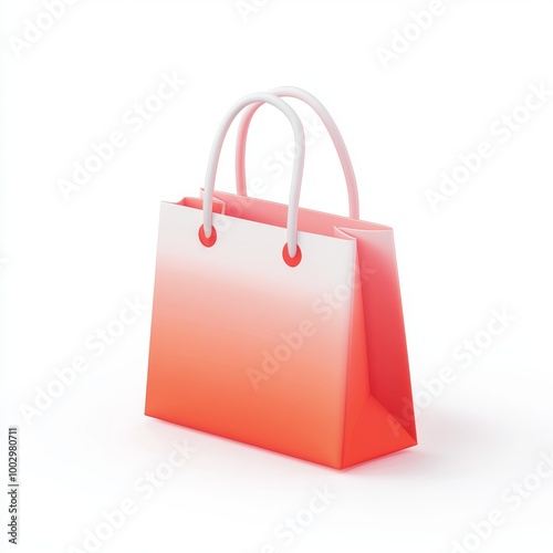 Isolated on white background with shadow, simple shopping bag product display showcase box exhibition stand conceptually rendered in 3D