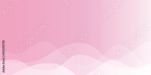 Colorful abstract pink wave pattern vector on pink gradient background, minimal waves with screen layers