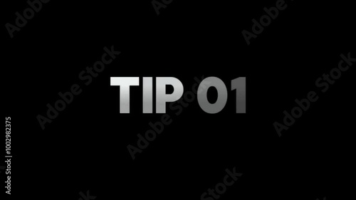 TIP 01 Text Effect Animation on black background, Font animation, text effect animation.