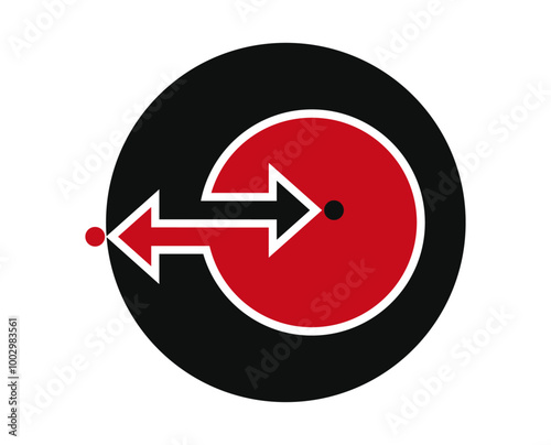 A conceptual arrow symbolizing movement in both directions, indicating a continuous flow of going and returning, representing two-way navigation and reciprocal motion.