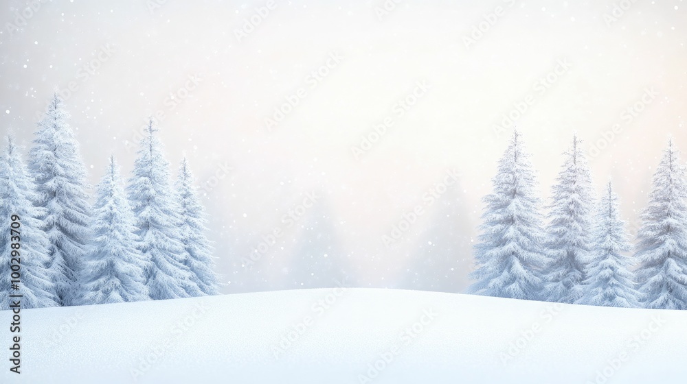 Tranquil Winter Wonderland: A Serene Snow-Covered Landscape Featuring Majestic Trees Blanketed in Fresh Snow Under a Clear Blue Sky Tranquil Winter Wonderland: A Serene Snow-Covered Landscape Featuring Majestic Trees Blanketed in Fresh Snow Under a Clear Blue Sky