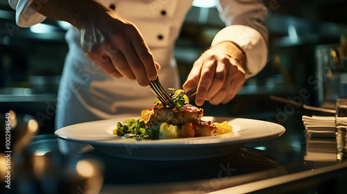 chef finishing a dish