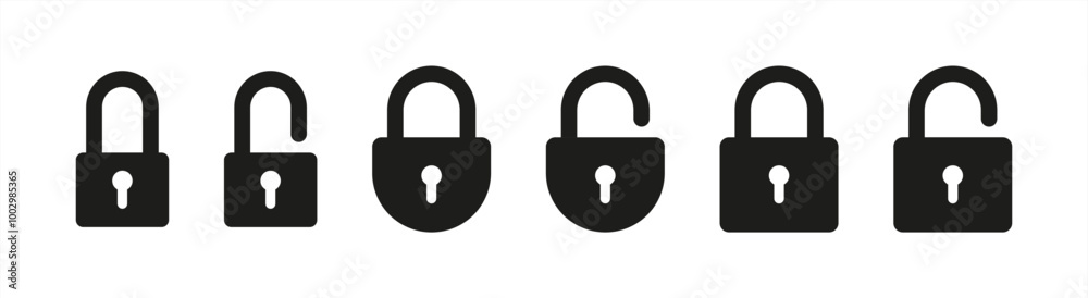 Open and closed lock icon, vector 10 eps. Open and closed lock icon, vector 10 eps.