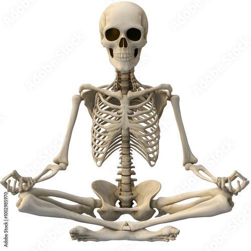 Skeleton Doing Yoga 