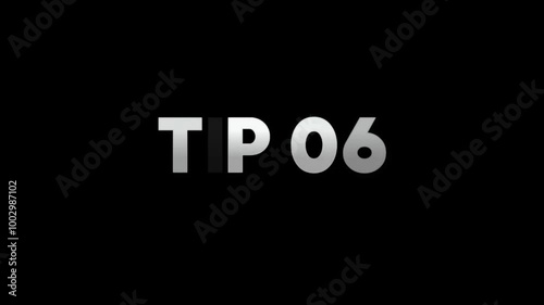 TIP 06 Text Effect Animation on black background, Font animation, text effect animation.