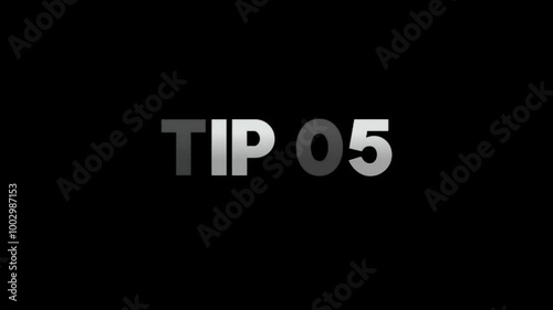 TIP 05 Text Effect Animation on black background, Font animation, text effect animation.