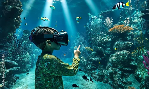 Wallpaper Mural Virtual Reality Dive: Exploring The Ocean's Depths Torontodigital.ca