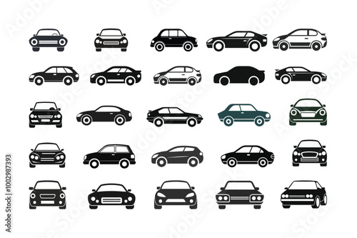 Car Transport icon. Car front line icon. Car icons set. car sign and symbol.