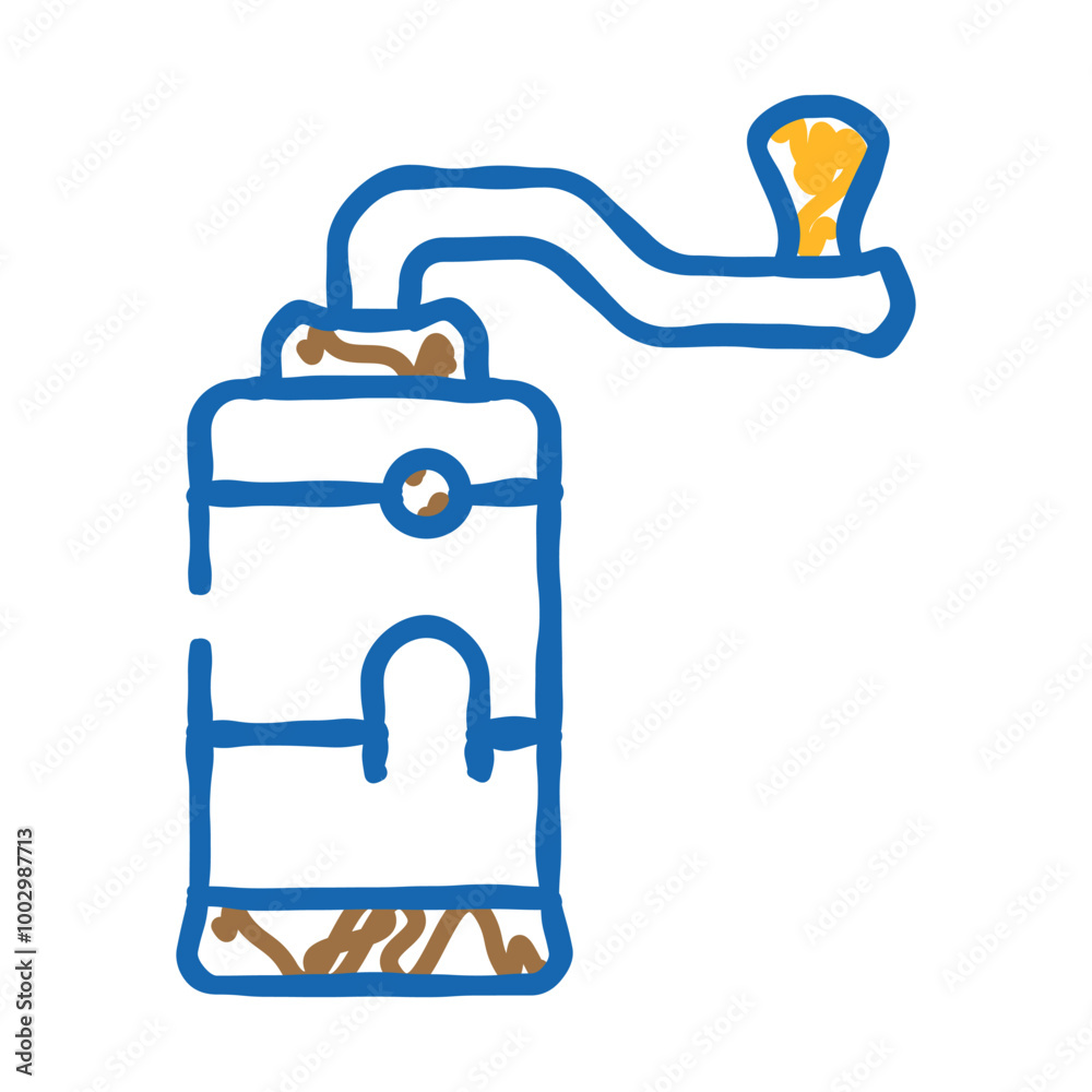 spice grinder doodle icon sketch vector. spice grinder sign. isolated symbol illustration spice grinder doodle icon sketch vector. spice grinder sign. isolated symbol illustration