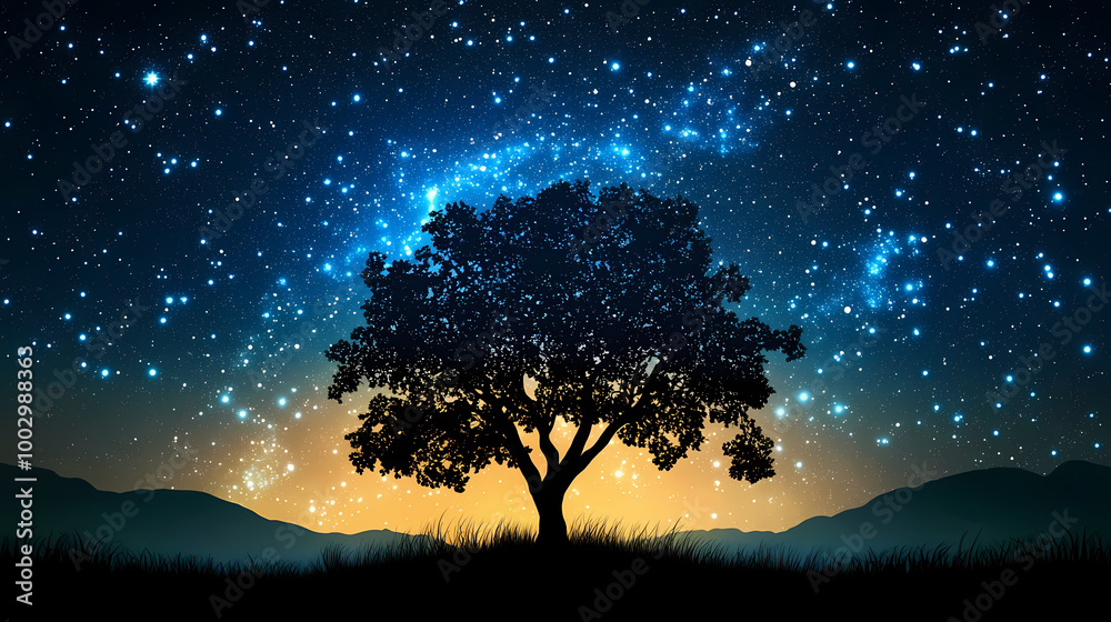Starry night sky with nebula. Starry Night Sky. Illustration Starry night sky with nebula. Starry Night Sky. Illustration